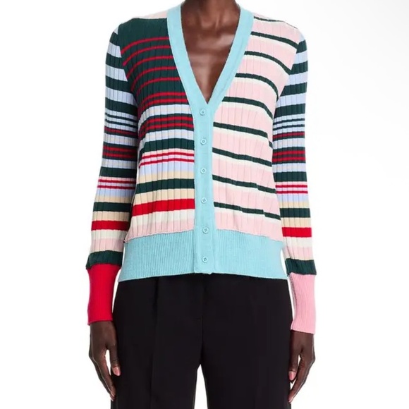 Aldo Martins Sweaters - NWT Aldo Martins Talo Striped Multicolor Button Cardigan in Striped Powder